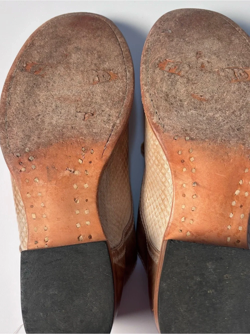 Freebird Mabel Two Tone Textured Leather Loafers Flats Boho-size 9